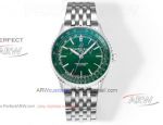 Best Breitling TW Factory Green Dial Stainless Steel Chronograph Watch Replica 